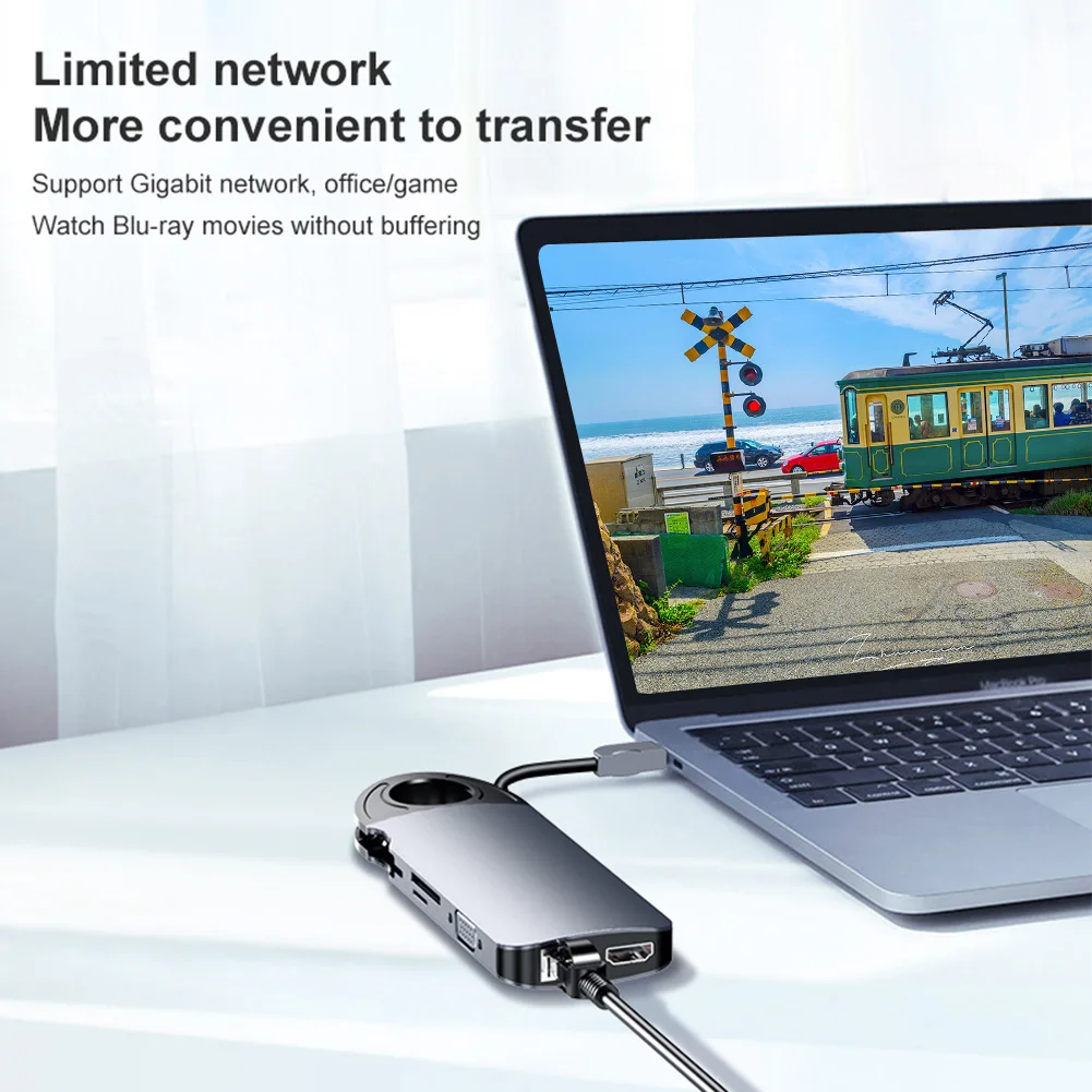 10 In 1 PD Charging 4K 3.0 Ports Splitter Adapter USB C Hub VGA Ethernet For PC Laptop Dock Station Card Reader High Speed
10 In 1 PD Charging 4K 3.0 Ports Splitter Adapter USB C Hub VGA Ethernet For PC Laptop Dock Station Card Reader High Speed