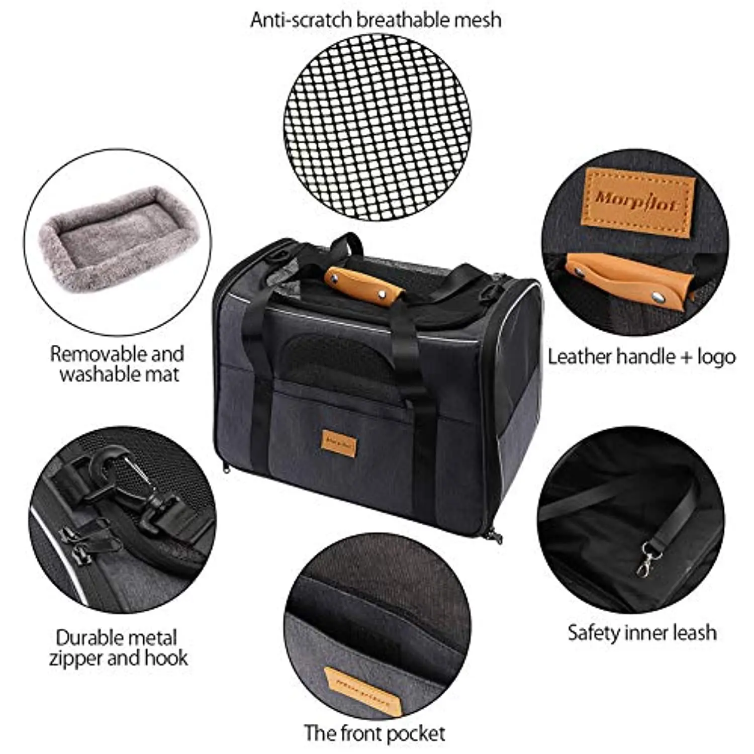 Breathable pet carrier, travel carrier with adjustable shoulder strap, cat carrier with soft mattress and collapsible bowl
Breathable pet carrier, travel carrier with adjustable shoulder strap, cat carrier with soft mattress and collapsible bowl