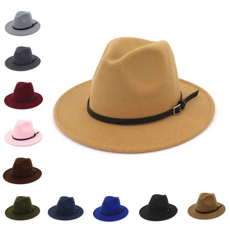 High Quality Fashion Women Men Wool Felt Fedora Hat with Leather Ribbon European American Round Caps Bowler Hats
High Quality Fashion Women Men Wool Felt Fedora Hat with Leather Ribbon European American Round Caps Bowler Hats