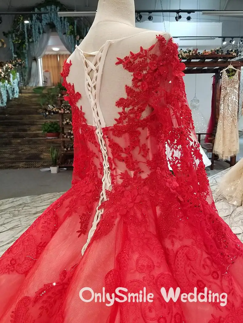 Ball Gown Robe Mariage Red Dress Wedding Long Sleeve Sexy Puffy Crystal Beading Red Luxury Wedding Gown 100% Real Suknie Slubne
Ball Gown Robe Mariage Red Dress Wedding Long Sleeve Sexy Puffy Crystal Beading Red Luxury Wedding Gown 100% Real Suknie Slubne
