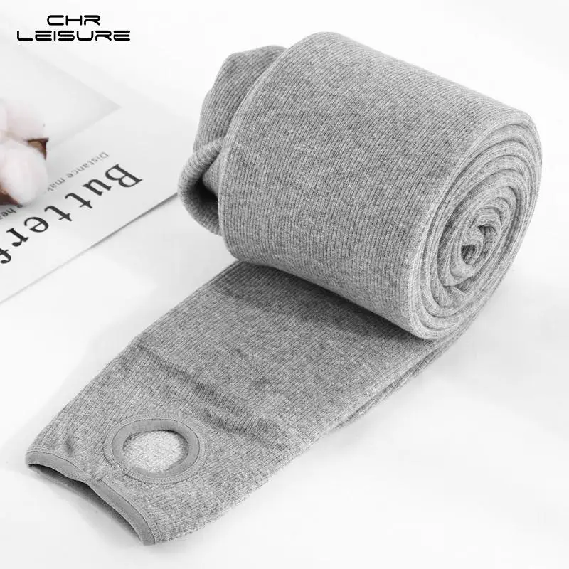 Женские хлопковые леггинсы CHRLEISURE зимние утепленные в Вертикальную Полоску с