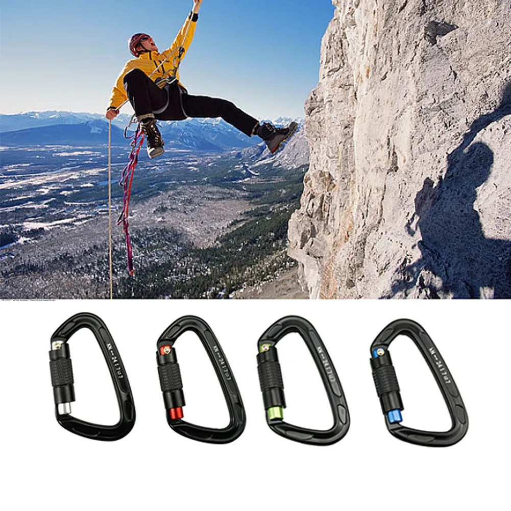 24KN D Shaped Safety Buckle Locking Carabiner Clip Set Screw Lock Hanging Hook Climbing Rappelling Locking Clip Equipment
24KN D Shaped Safety Buckle Locking Carabiner Clip Set Screw Lock Hanging Hook Climbing Rappelling Locking Clip Equipment