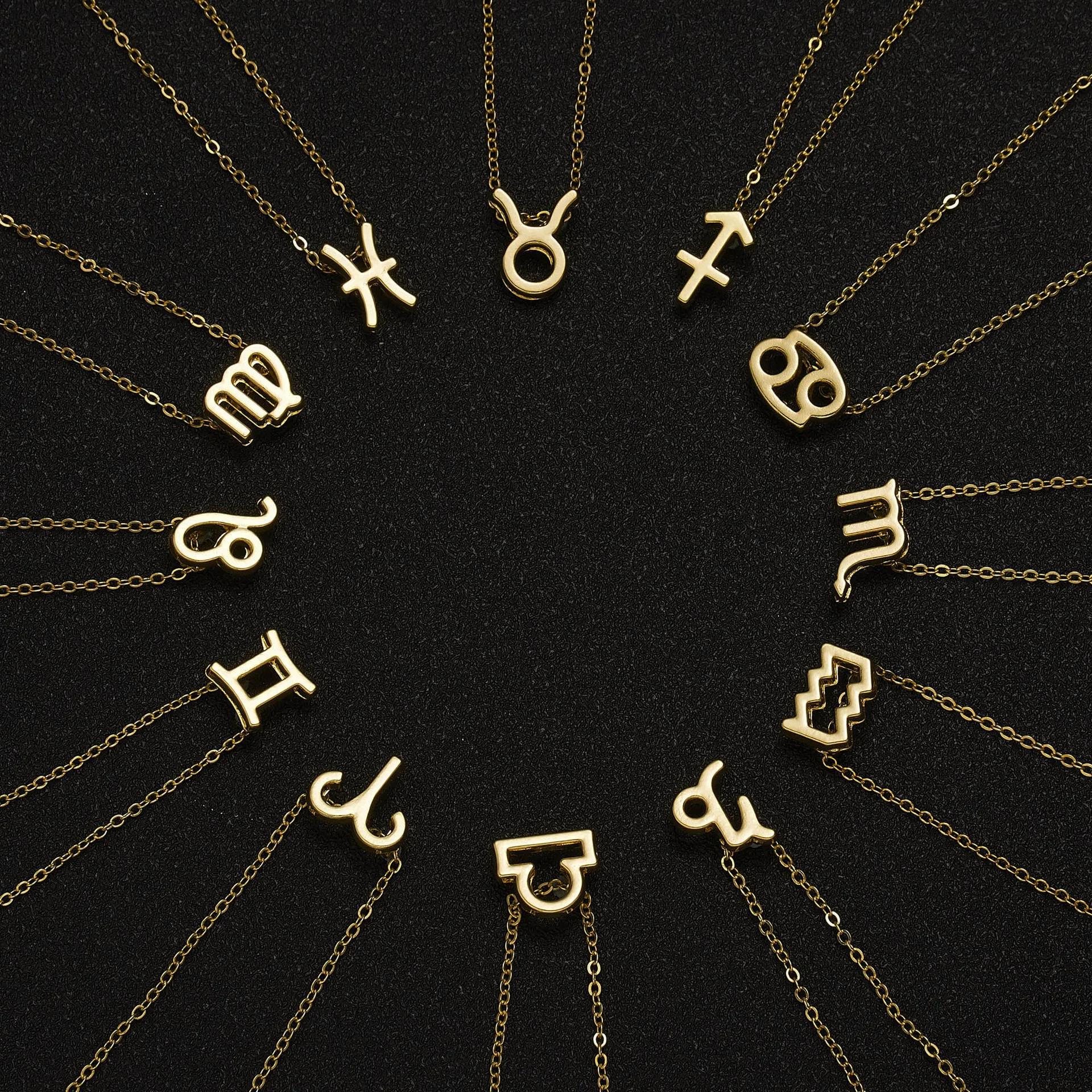 Ожерелье с подвеской в виде знака зодиака для женщин чокер на цепочке 12