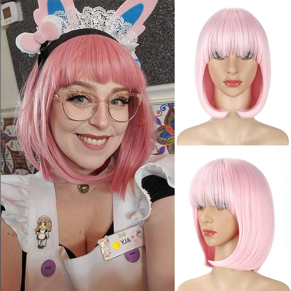 SHANGZI Short Wavy Wigs for pink Women African American Synthetic Hair Wigs with Bangs Heat Resistant Cosplay Wig
SHANGZI Short Wavy Wigs for pink Women African American Synthetic Hair Wigs with Bangs Heat Resistant Cosplay Wig