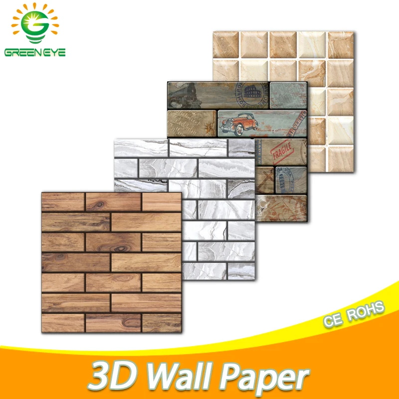 

3D Wall paper Marble Brick Peel and Self-Adhesive Wall Stickers Waterproof DIY Kitchen Bathroom Home Wall Stick PVC Tiles Panel