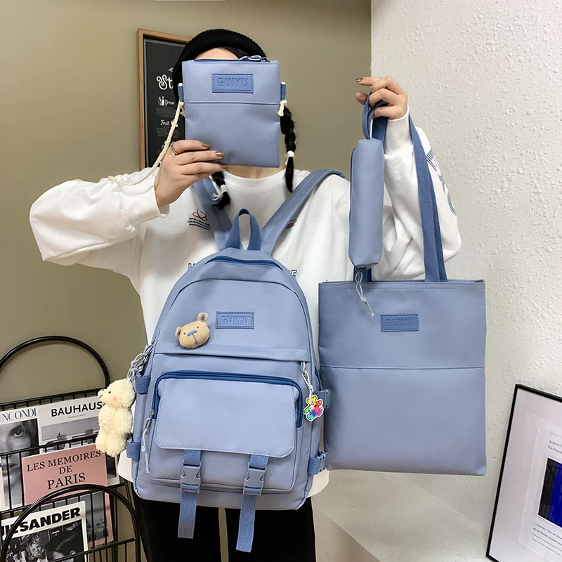 4 Pcs Set Backpack New Casual School Bag for Teenage Girls Women Backpack Kawaii Shoulder Bags for Student Kids Bag Set
4 Pcs Set Backpack New Casual School Bag for Teenage Girls Women Backpack Kawaii Shoulder Bags for Student Kids Bag Set