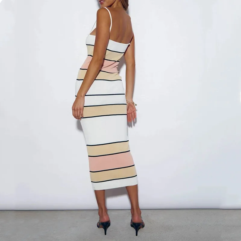 Summer Sexy Sling Contrast Striped Sleeveless Slim Dress 2021 Casual Backless Midi Dress All-female Ladies Office Dresses
Summer Sexy Sling Contrast Striped Sleeveless Slim Dress 2021 Casual Backless Midi Dress All-female Ladies Office Dresses
