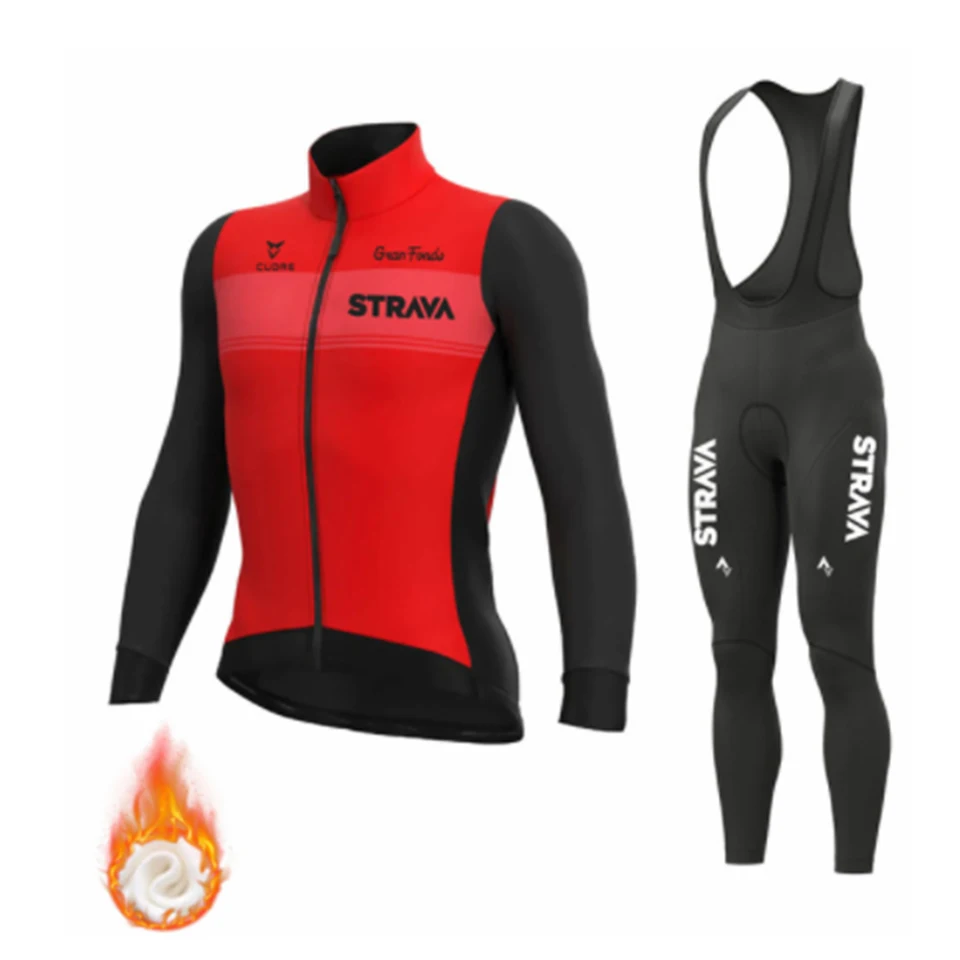 STRAVA 2021 Winter Fleece New Cycling Jersey Set Mountian Bicycle Clothes Wear Ropa Ciclismo Racing Bike Clothing Cycling Set 
STRAVA 2021 Winter Fleece New Cycling Jersey Set Mountian Bicycle Clothes Wear Ropa Ciclismo Racing Bike Clothing Cycling Set