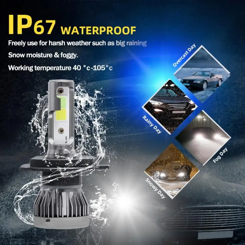H4 9003 HB2 LED Headlight Conversion Kit COB Hi/Lo Beam Bulbs 120W 26000LM High Power 6000K White + 3000K Yellow Blue Light
H4 9003 HB2 LED Headlight Conversion Kit COB Hi/Lo Beam Bulbs 120W 26000LM High Power 6000K White + 3000K Yellow Blue Light