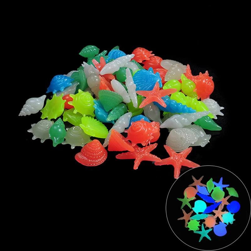 50pcs Glow In The Dark Stones Starfish Conch Shell Shaped Decorative Garden Aquarium Fish Tank Pool Landscape Luminous Stone
50pcs Glow In The Dark Stones Starfish Conch Shell Shaped Decorative Garden Aquarium Fish Tank Pool Landscape Luminous Stone