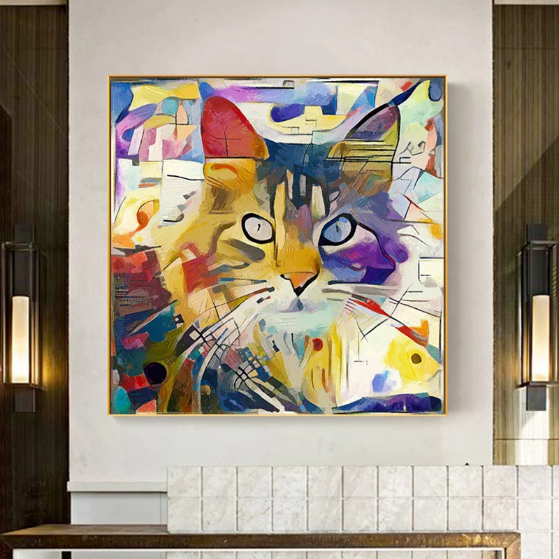 Colorful Cat Animal Pictures Canvas Painting Posters and Prints Abstract Cuadros Wall Art Pictures Home Decor for Living Room 
Colorful Cat Animal Pictures Canvas Painting Posters and Prints Abstract Cuadros Wall Art Pictures Home Decor for Living Room