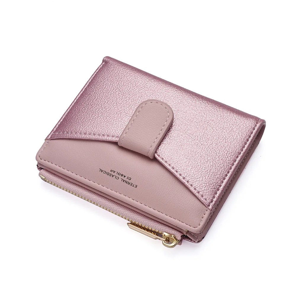 New women's Pu wallet Korean version sequins collision color stitching zipper buckle pocket women's short card bag
New women's Pu wallet Korean version sequins collision color stitching zipper buckle pocket women's short card bag