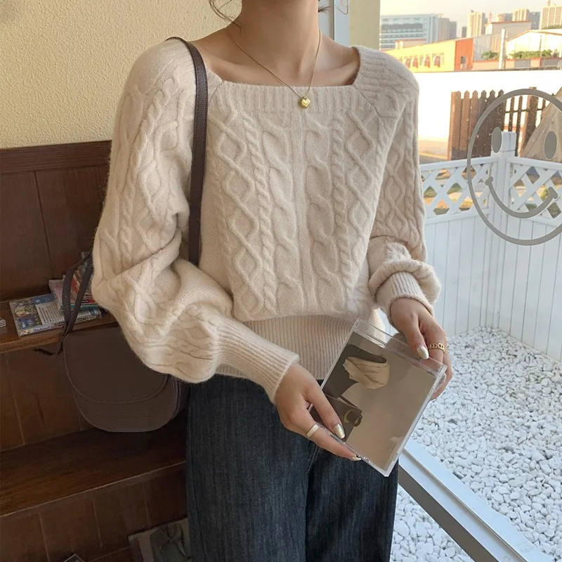 Anbenser Women Sweater Square Neck Short Elegant Chic Casual Knitted Pullovers Autumn Korean Soft Sexy Knitwear Female Jumper
Anbenser Women Sweater Square Neck Short Elegant Chic Casual Knitted Pullovers Autumn Korean Soft Sexy Knitwear Female Jumper