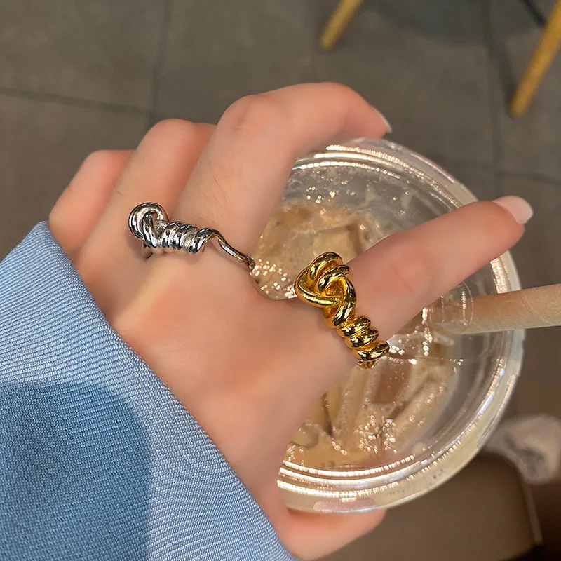 Punk Knotted Adjustable Rings For Women Men Gold Silver Color Open Geometry Finger Ring Hiphop Party Jewelry Gift 2021 Anillos
Punk Knotted Adjustable Rings For Women Men Gold Silver Color Open Geometry Finger Ring Hiphop Party Jewelry Gift 2021 Anillos