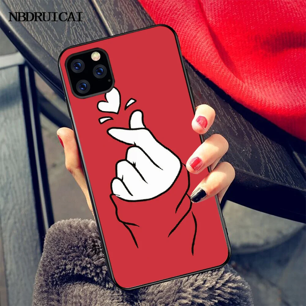 NBDRUICAI Love on the finger kpop heart DIY Роскошный чехол для телефона iPhone 11 pro XS MAX 8 7 6 6S Plus X 5S SE XR