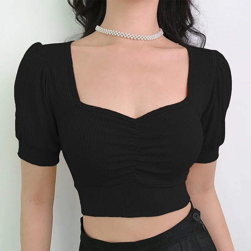 sexy Low-cut Ribbed Knitted Crop Tops women Tees 2021 hot sale red black fashion short sleeve streetwear office lady tops
sexy Low-cut Ribbed Knitted Crop Tops women Tees 2021 hot sale red black fashion short sleeve streetwear office lady tops