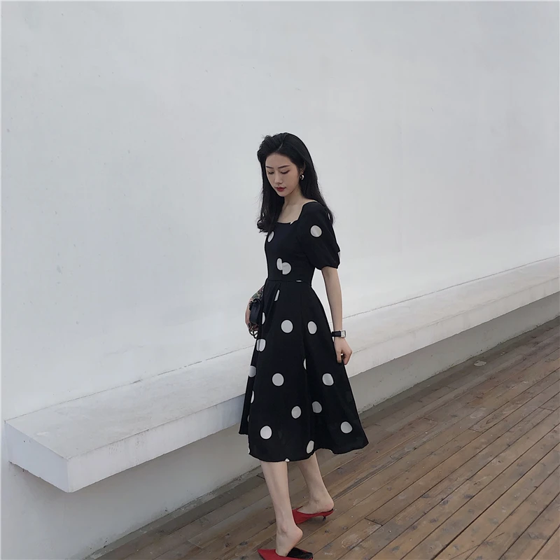 square collar Backless bow Tie rope short sleeve dot vestidos sweet Korean style fashion Women's Clothing summer new long dress
square collar Backless bow Tie rope short sleeve dot vestidos sweet Korean style fashion Women's Clothing summer new long dress