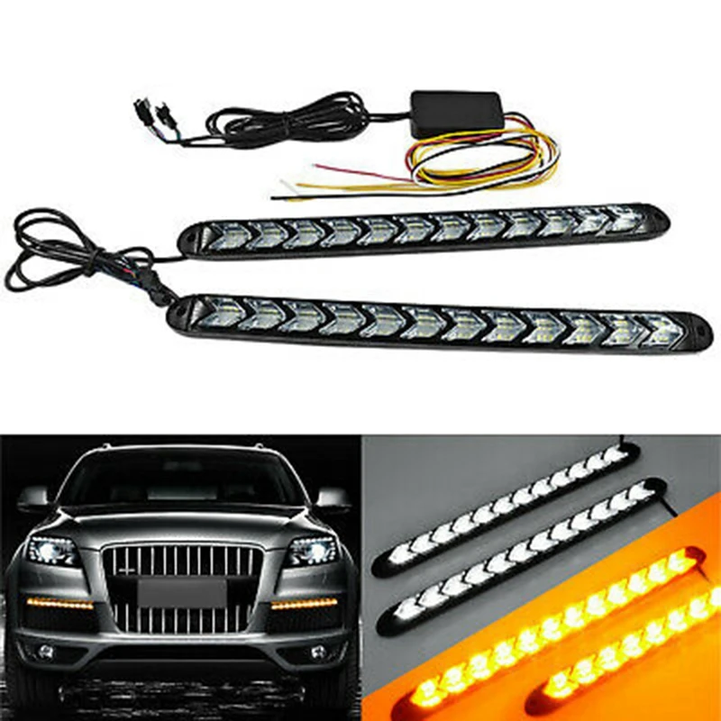 Top!-2Pcs Car Universal DRL Daytime Running Light Car Two-Color Led Dynamic Turn Signal Light White Amber
Top!-2Pcs Car Universal DRL Daytime Running Light Car Two-Color Led Dynamic Turn Signal Light White Amber