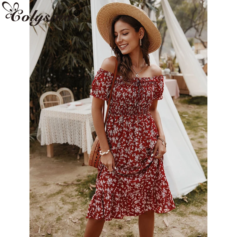 Женское платье-миди Colysmo, платье с открытыми плечами, пышными рукавами и оборками, с цветочным принтом, в стиле пэчворк, в богемном стиле
Женское платье-миди Colysmo, платье с открытыми плечами, пышными рукавами и оборками, с цветочным принтом, в стиле пэчворк, в богемном стиле