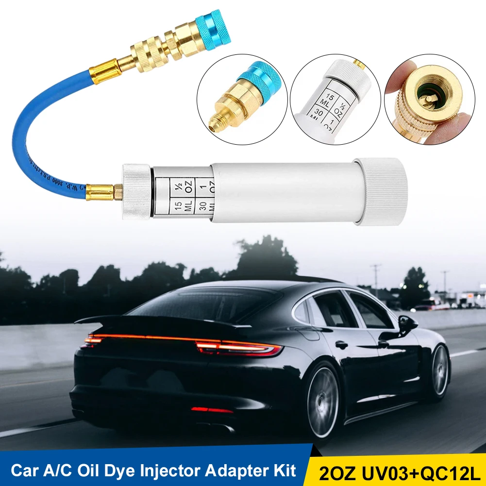 R134A Hand Turn Filler Injection Tools 2oz Car Home A/C Oil Dye Injector Adapter Kit UV03+QC12L UV03 Injector Adapter Grease Gun
R134A Hand Turn Filler Injection Tools 2oz Car Home A/C Oil Dye Injector Adapter Kit UV03+QC12L UV03 Injector Adapter Grease Gun