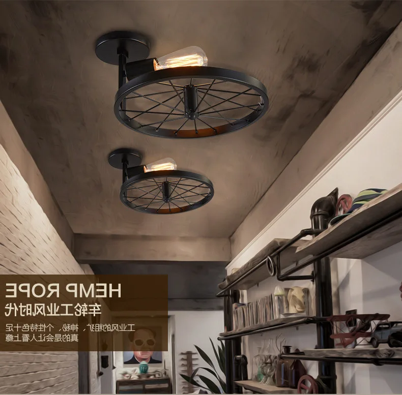 American Country Industrial Multi Color Wheel Ceiling Lamp Retro Restaurant Coffee Bar Iron Ceiling Lamp Only Black Color lustre
American Country Industrial Multi Color Wheel Ceiling Lamp Retro Restaurant Coffee Bar Iron Ceiling Lamp Only Black Color lustre