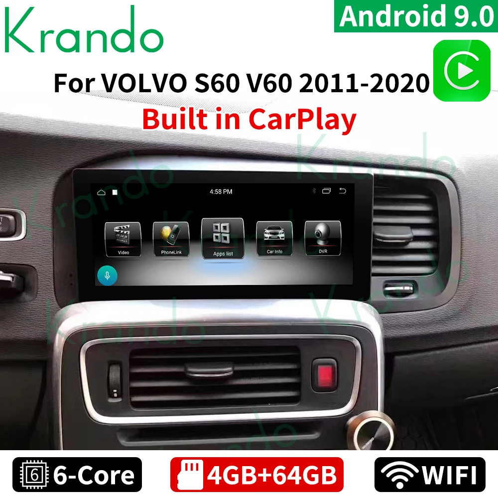 Автомобильный радиоплеер Krando Android 9. 0 4G 64G 10,0 дюймов для VOLVO S60 V60 8,8-2011 аудио GPS навигация мультимедийный стерео Carplay
Автомобильный радиоплеер Krando Android 9. 0 4G 64G 10,0 дюймов для VOLVO S60 V60 8,8-2011 аудио GPS навигация мультимедийный стерео Carplay