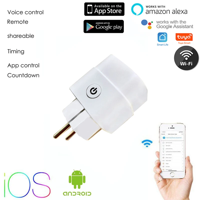 16A WiFi Smart Plug Outlet Tuya No Hub Required Remote Voice Control Monitor Power Home Appliances Works With Alexa Google Home
16A WiFi Smart Plug Outlet Tuya No Hub Required Remote Voice Control Monitor Power Home Appliances Works With Alexa Google Home