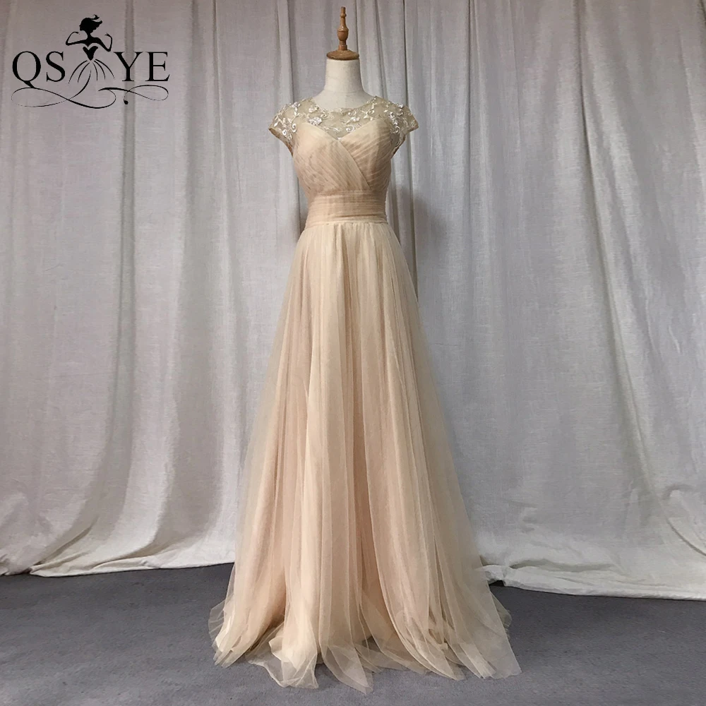 Huge Volume Champagne Prom Dresses Long Tulle Evening Dress Appliques Lace Girl Party Dress Cap Sleeves Formal Gown Pleat Heavy
Huge Volume Champagne Prom Dresses Long Tulle Evening Dress Appliques Lace Girl Party Dress Cap Sleeves Formal Gown Pleat Heavy