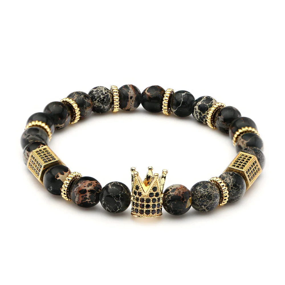 Mestylish Sea Sediment Nature Stone Beads Bracelet Cubic Zircon Crown Bracelet DIY Bracelet Jewelry Valentine's Day Gift
Mestylish Sea Sediment Nature Stone Beads Bracelet Cubic Zircon Crown Bracelet DIY Bracelet Jewelry Valentine's Day Gift