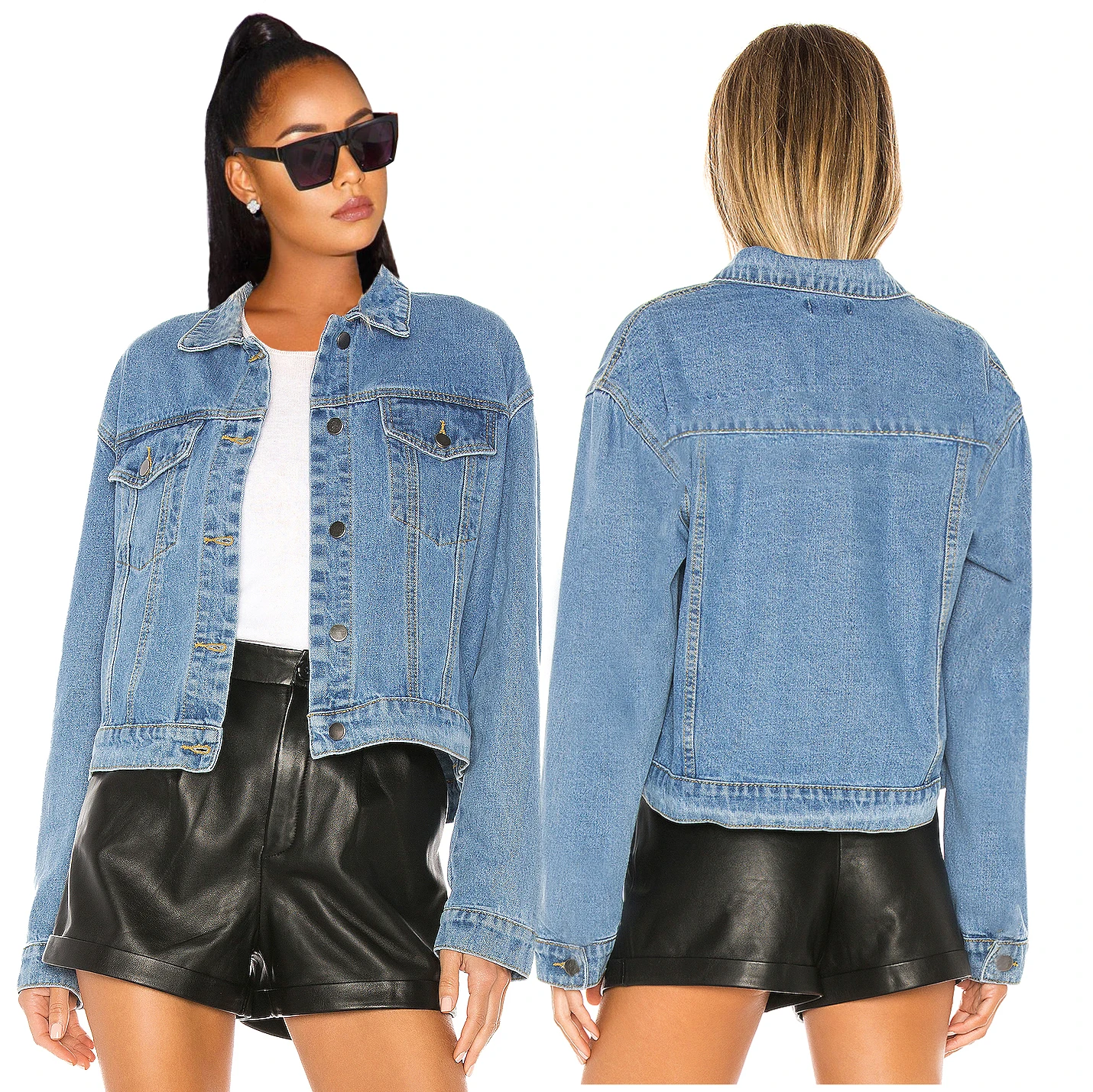 Women's Jacket 2020 Spring Oversized Denim Jacket Washed Blue Denim Jacket Lapel Jacket Bomber Jacket
Women's Jacket 2020 Spring Oversized Denim Jacket Washed Blue Denim Jacket Lapel Jacket Bomber Jacket