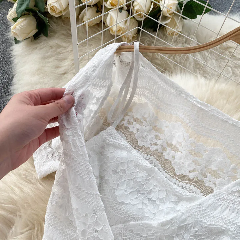 Fashion White Lace Dresses Summer 2021 New Mid-length V-neck Hollow Out Sexy Dress Women Harajuku Casual Mesh Beach Dress Women
Fashion White Lace Dresses Summer 2021 New Mid-length V-neck Hollow Out Sexy Dress Women Harajuku Casual Mesh Beach Dress Women
