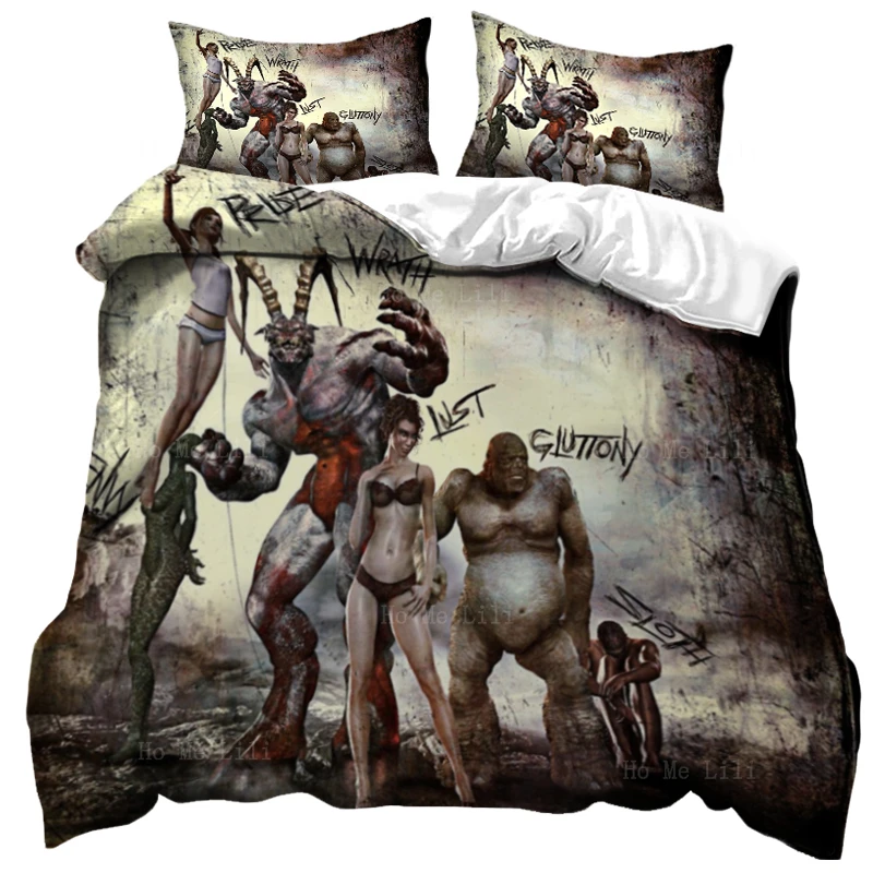 Пододеяльник с семи смертельными грехами, набор пододеяльников, человечество сражается с искушениями темноты от Ho Me Lili, декоративное посте...
Пододеяльник с семи смертельными грехами, набор пододеяльников, человечество сражается с искушениями темноты от Ho Me Lili, декоративное посте...