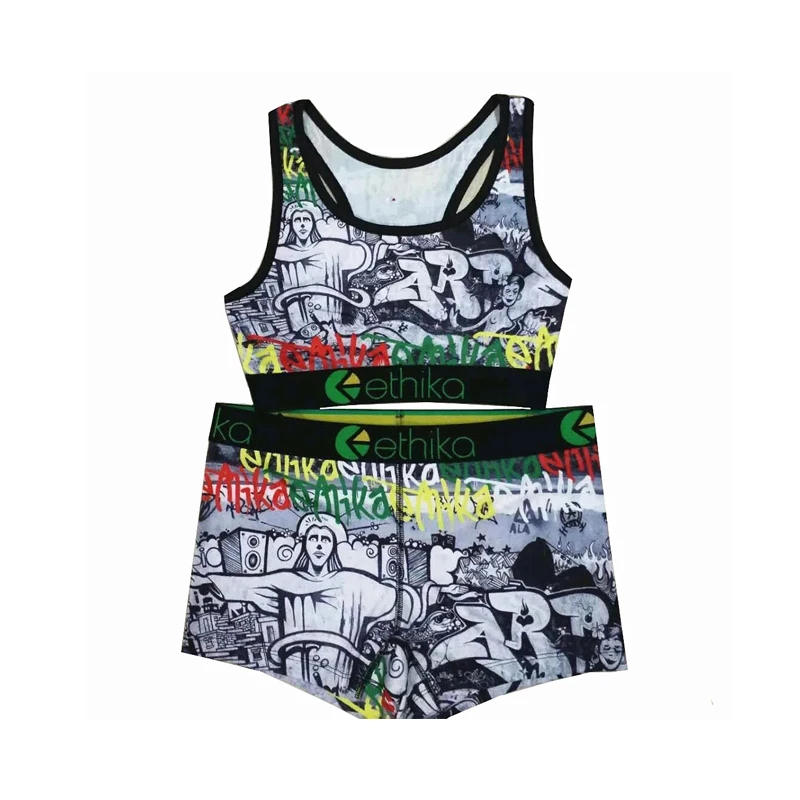 Ethika 2 Piece Sets Printed Tube Crop Top Girl Biker Shorts Tracksuit Set Fitness Club Clothing Outfit Plus Size Women Fashion
Ethika 2 Piece Sets Printed Tube Crop Top Girl Biker Shorts Tracksuit Set Fitness Club Clothing Outfit Plus Size Women Fashion