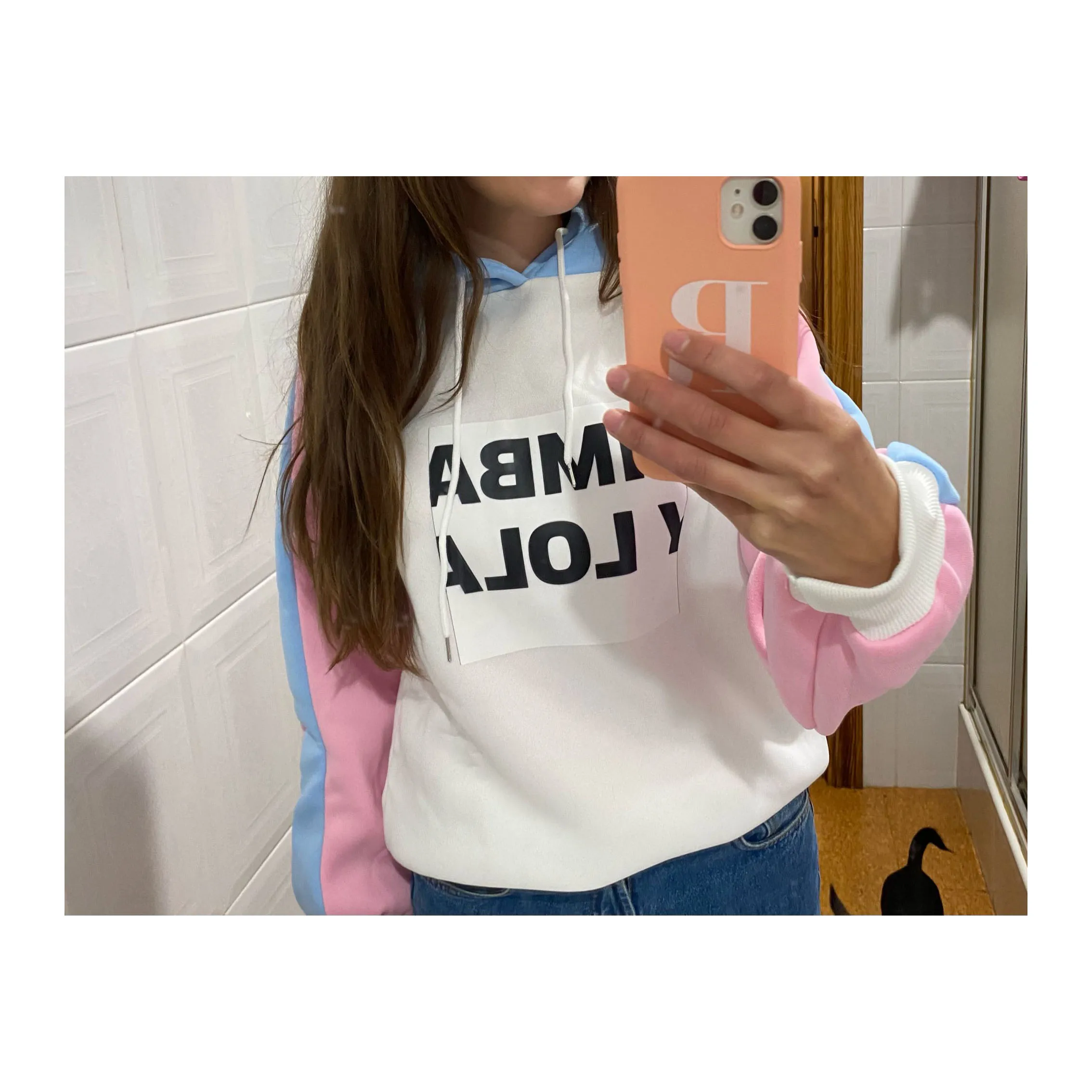 Толстовка Frauen в стиле хип-хоп Y2k Harajuku модная Эстетическая контрастных цветов с