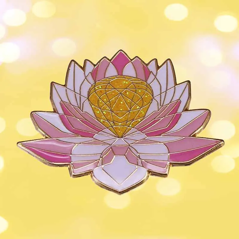 Tsukino Usagi Glitter Crystal Lotus Flower Enamel Brooch Pin Lapel Pins Brooches Badges Exquisite Jewelry Accessories Gifts | Украшения и