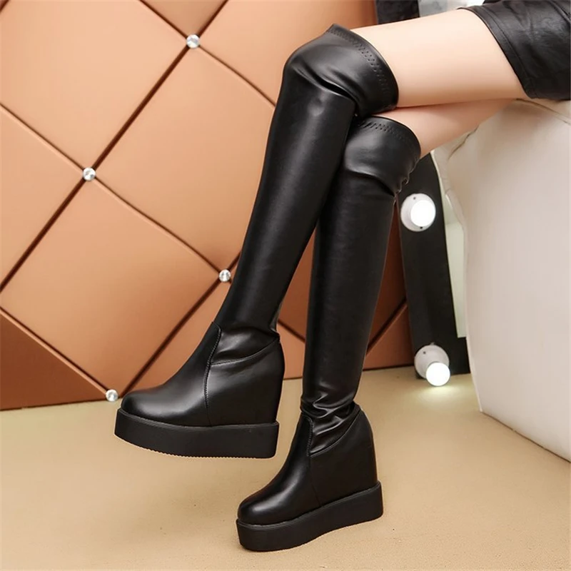 Over The Knee Boots Autumn Winter Wedges Shoes for Women Leather Platform Black Shoes Women Knee High Boots Womans Fashion 2021 
Over The Knee Boots Autumn Winter Wedges Shoes for Women Leather Platform Black Shoes Women Knee High Boots Womans Fashion 2021