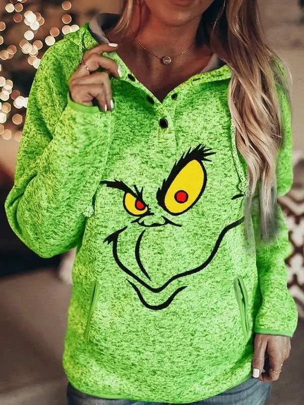 Autumn Winter Green Pullover Hooded Top Women Plus Velvet Button Drawstring Pocket Fashion Print Casual Hoodie Female Plus Size
Autumn Winter Green Pullover Hooded Top Women Plus Velvet Button Drawstring Pocket Fashion Print Casual Hoodie Female Plus Size