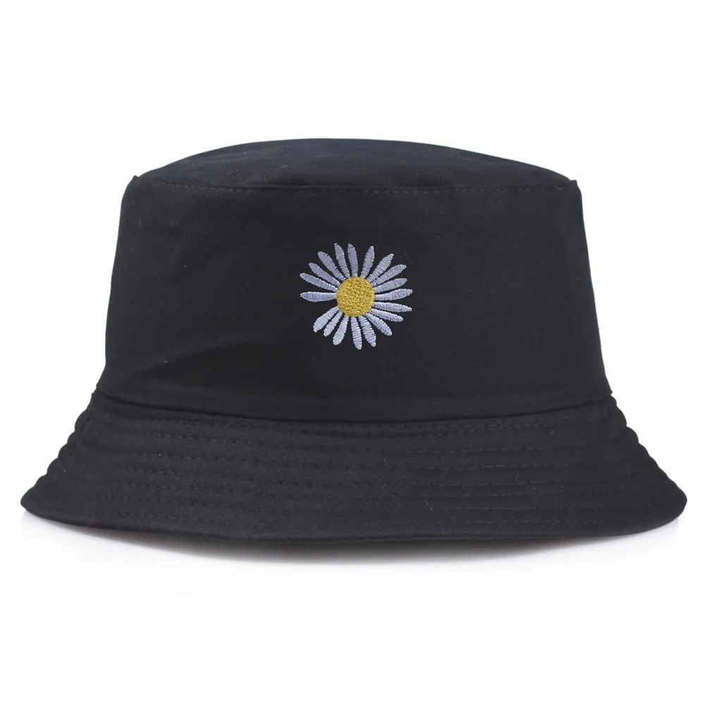 New Daisy Embroidery Double-Sided Bucket Hats For Women Men Fashion Hip Hop Girls Panama Caps Summer Fishing Black Fisherman Hat
New Daisy Embroidery Double-Sided Bucket Hats For Women Men Fashion Hip Hop Girls Panama Caps Summer Fishing Black Fisherman Hat