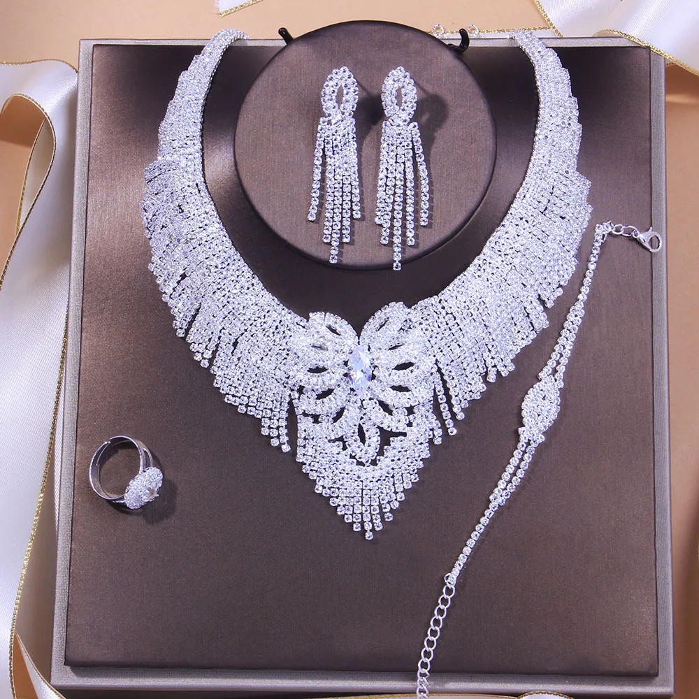 Stonefans Luxury Wedding Crystal Bridal Jewelry Sets for Women Festival Gift Rhinestone Necklace Earrings Sets Party Accessories
Stonefans Luxury Wedding Crystal Bridal Jewelry Sets for Women Festival Gift Rhinestone Necklace Earrings Sets Party Accessories