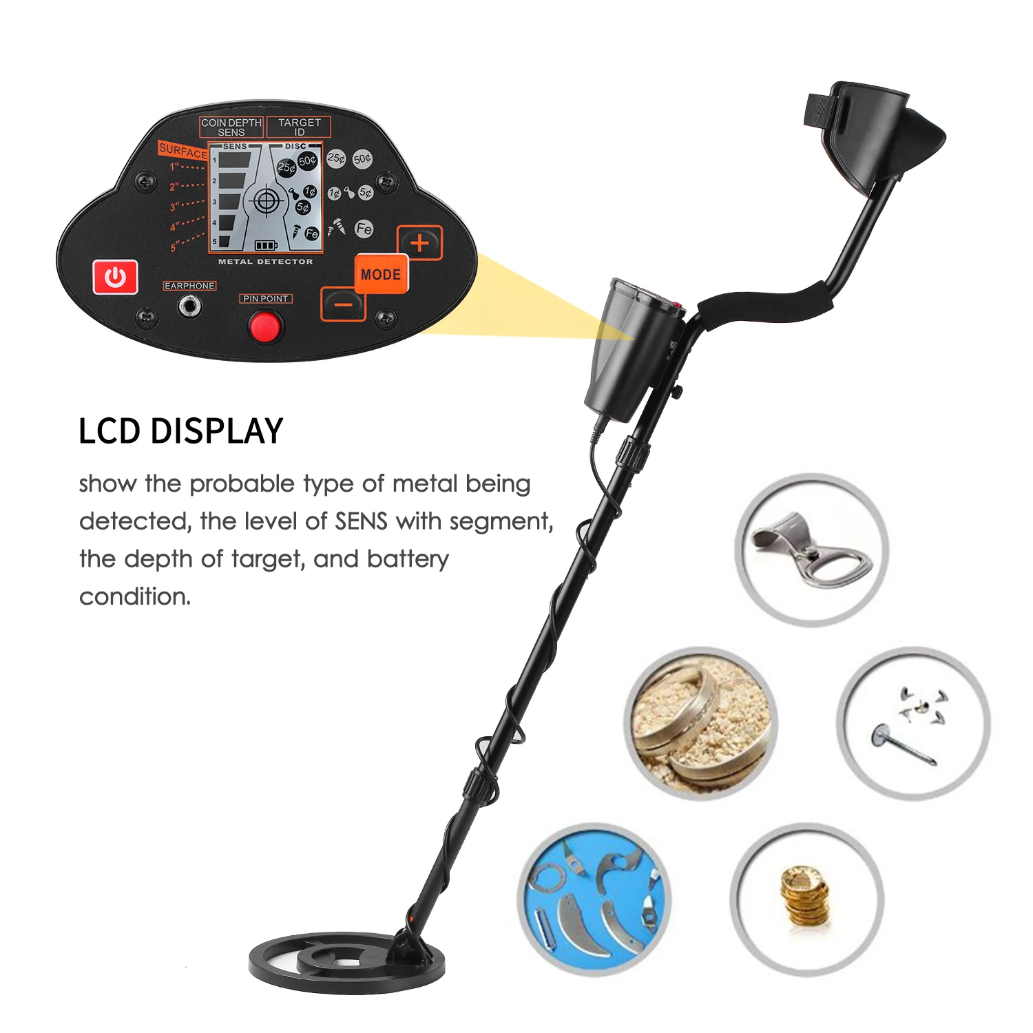 Metal Detector Professional Underground Metal Finder Gold Detector Treasure Hunter Seeker LCD Display Pinpointer Metal Detectors
Metal Detector Professional Underground Metal Finder Gold Detector Treasure Hunter Seeker LCD Display Pinpointer Metal Detectors