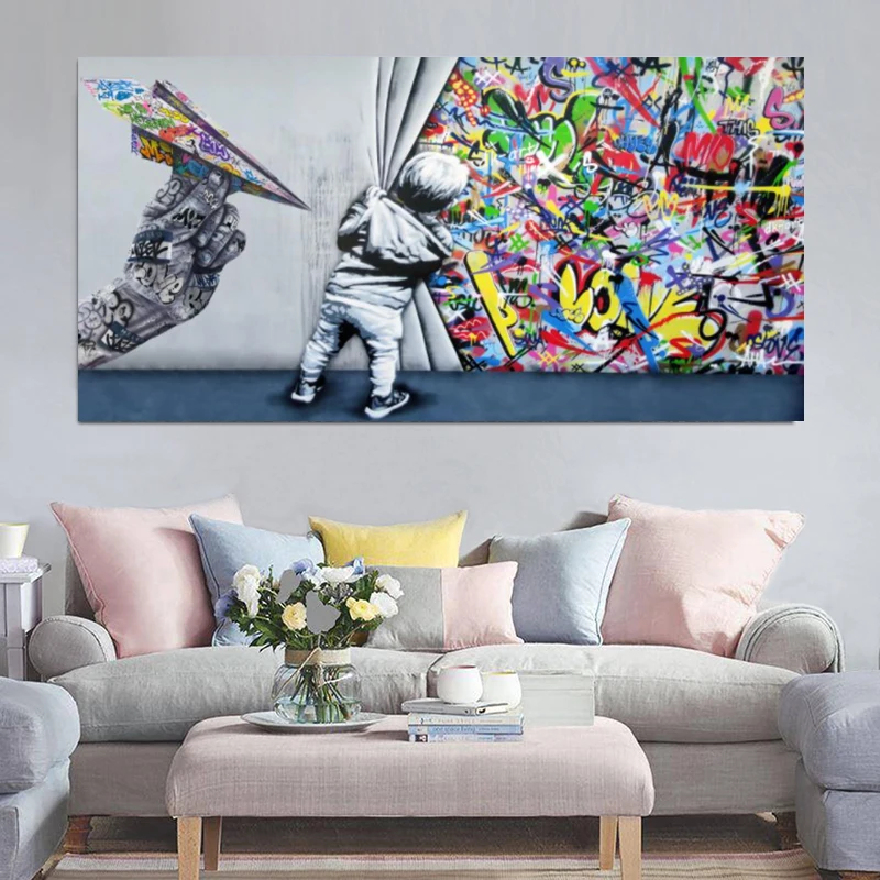 Abstract Graffiti Poster On The Wall Art Picture Cuadros Home Room Decor Behind The Curtain Banksy Street Art Canvas Painting
Abstract Graffiti Poster On The Wall Art Picture Cuadros Home Room Decor Behind The Curtain Banksy Street Art Canvas Painting