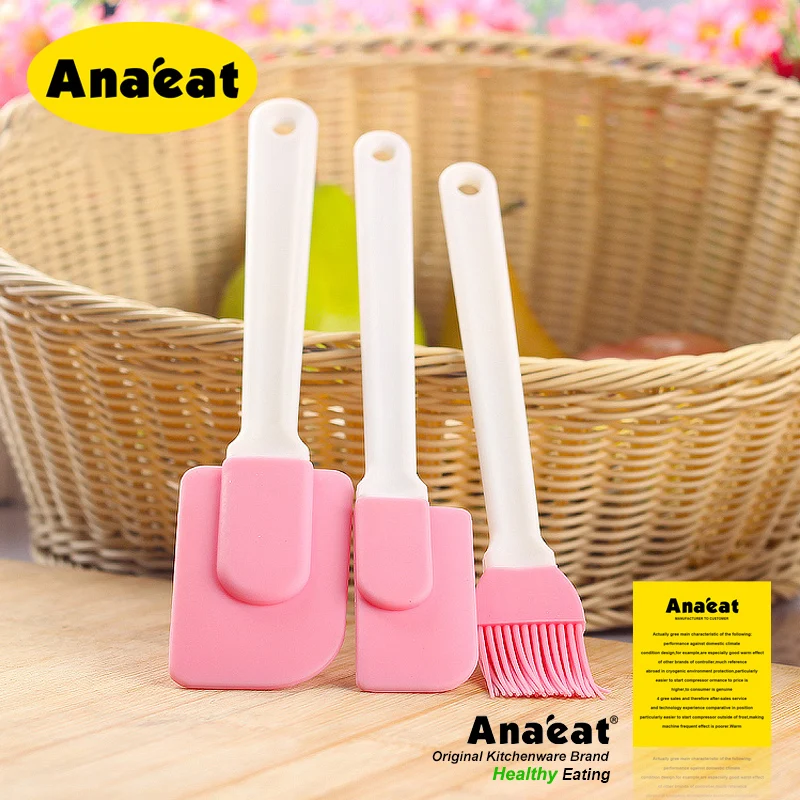 ANAEAT 3 pcs/set food grade popular pink silicone cake cream spatula baking pastry oil brush
ANAEAT 3 pcs/set food grade popular pink silicone cake cream spatula baking pastry oil brush