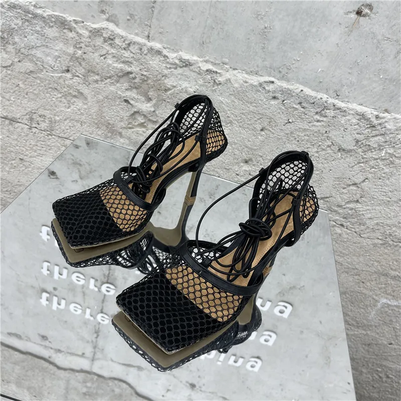 Women's Shoes 2022 Luxury Sandal Stiletto Lace Up Heels Black Strip Pole Dance Party Woman Socofy Evening Dress Sexy Mesh Shoes
Women's Shoes 2022 Luxury Sandal Stiletto Lace Up Heels Black Strip Pole Dance Party Woman Socofy Evening Dress Sexy Mesh Shoes