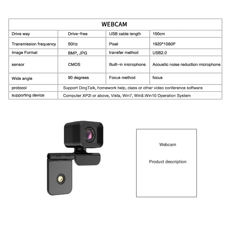 Mini 1080P Webcam HD Computer PC WebCamera With Microphone Rotatable Cameras For Live Broadcast Video Calling Conference Work
Mini 1080P Webcam HD Computer PC WebCamera With Microphone Rotatable Cameras For Live Broadcast Video Calling Conference Work