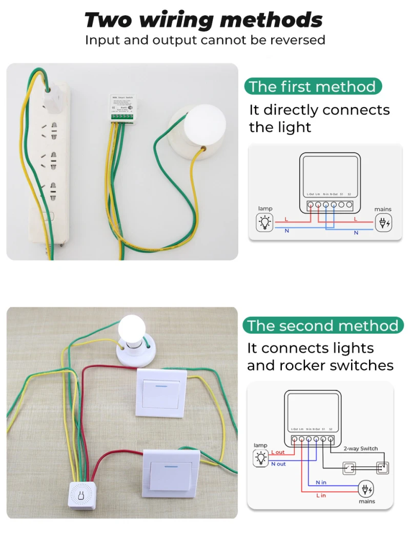 Can be used with Alexa Google Home 2 Way 16A Mini Wifi Smart Light Switch Diy Circuit Breaker Module Smart Life / Tuya APP
Can be used with Alexa Google Home 2 Way 16A Mini Wifi Smart Light Switch Diy Circuit Breaker Module Smart Life / Tuya APP