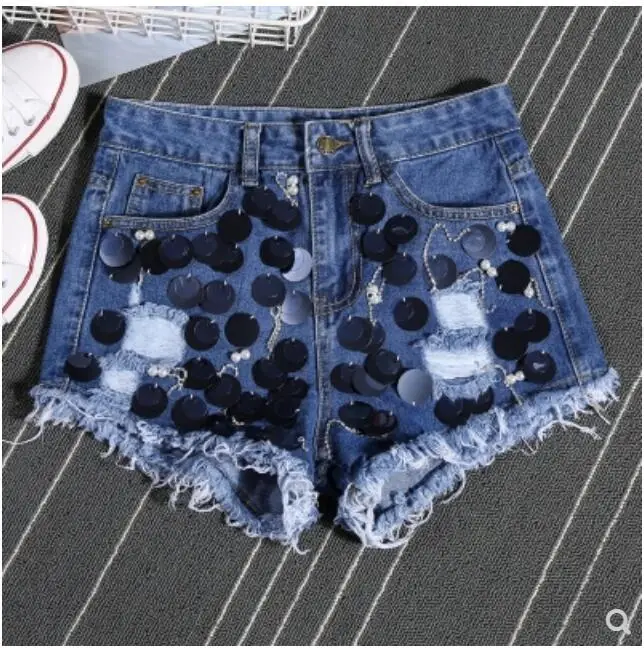 New Sequin Beaded Jeans Burr Hole High waist denim shorts loose Shorts Summer Wide Leg Hole Shorts Students Hot Shorts Casual
New Sequin Beaded Jeans Burr Hole High waist denim shorts loose Shorts Summer Wide Leg Hole Shorts Students Hot Shorts Casual