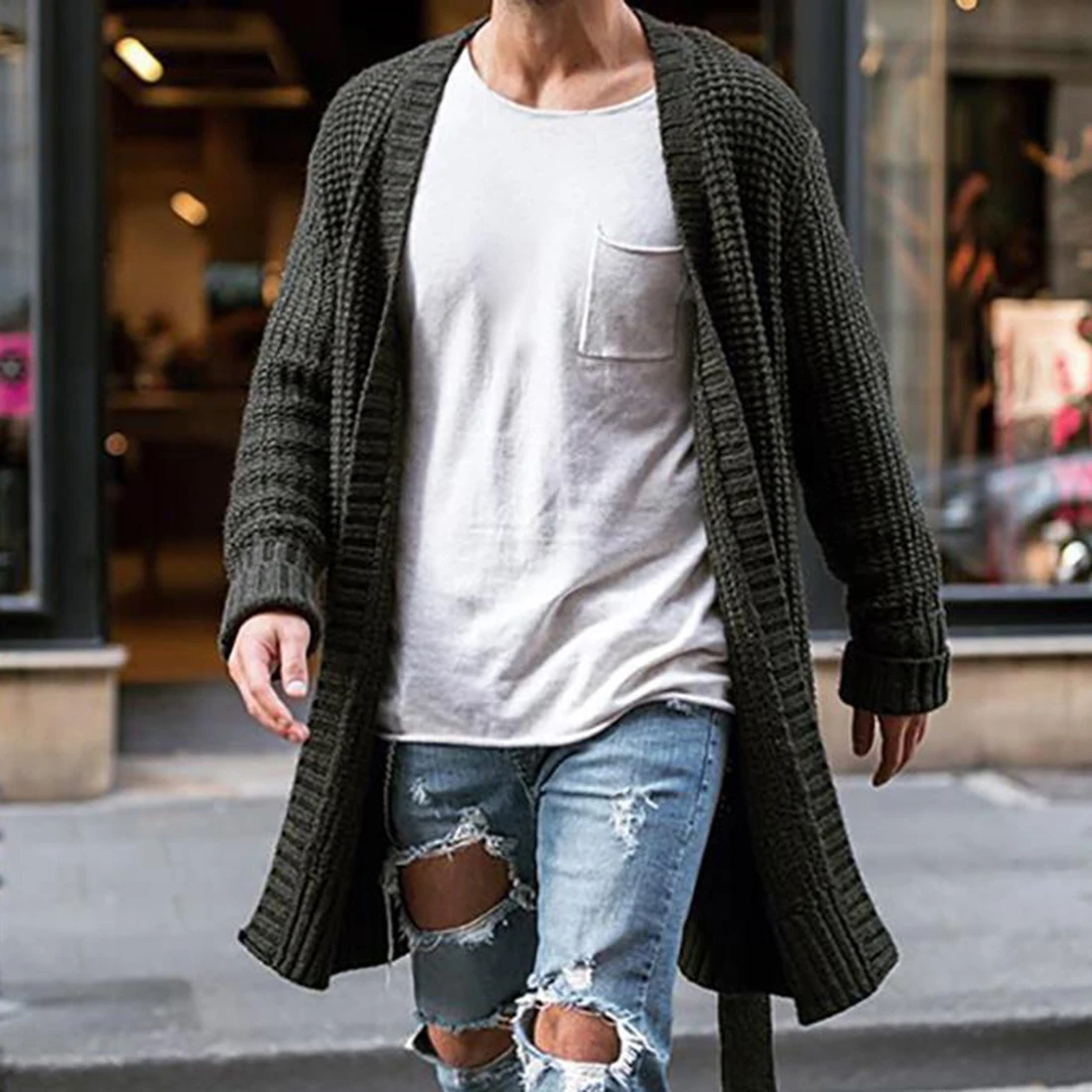 Men's Knitted Cardigan Fashion Long Sweaters Spring Autumn Warm Thin Solid Pocket Knitted Casual Male Jackets
Men's Knitted Cardigan Fashion Long Sweaters Spring Autumn Warm Thin Solid Pocket Knitted Casual Male Jackets