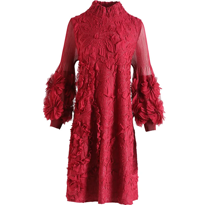 High End Embroidered Long Sleeve Dress Autumn Winter 2020 New Women's Red Pleated Dresses
High End Embroidered Long Sleeve Dress Autumn Winter 2020 New Women's Red Pleated Dresses