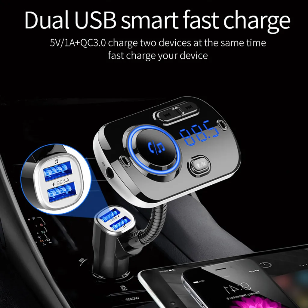 Новое беспроводное зарядное устройство Bluetooth автомобильный комплект MP3-плеер
