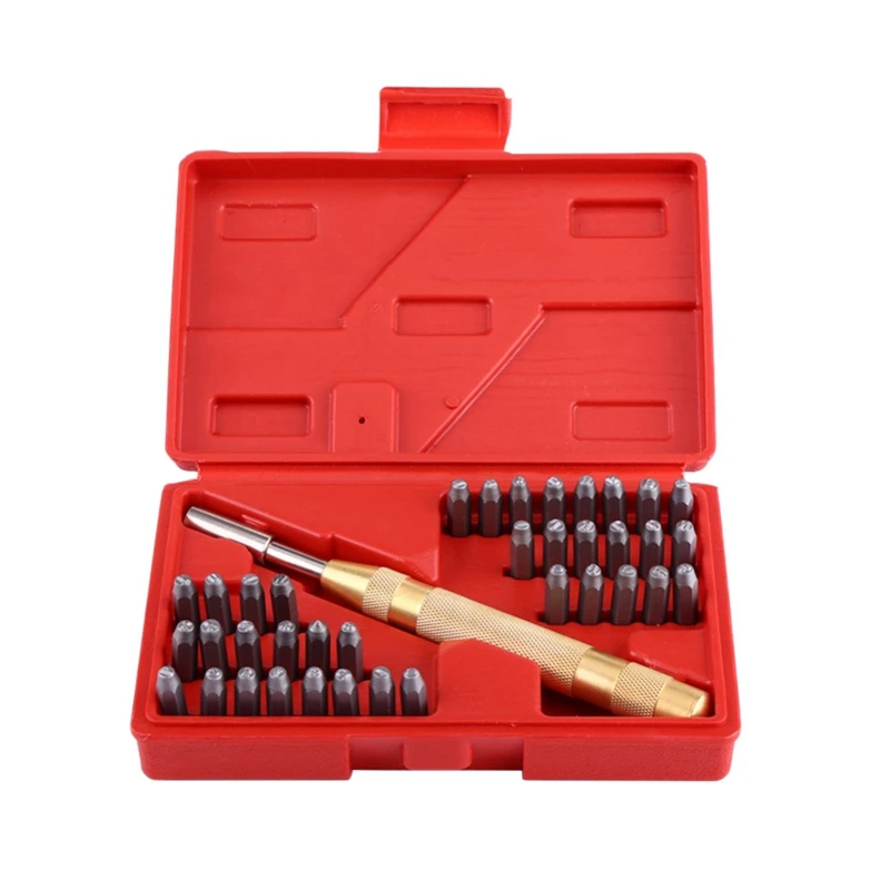 38Pc/Set Automatic Letter Number Stamping Metal Punch Stamp Tools Kit For Plastics Leather Mark
38Pc/Set Automatic Letter Number Stamping Metal Punch Stamp Tools Kit For Plastics Leather Mark